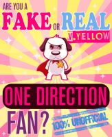 Cover for 'Are You a Fake or Real One Direction Fan? Version Yellow - The 100% Unofficial Quiz and Facts Trivia Travel Set Game'