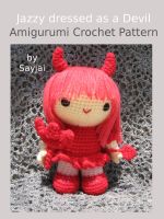Cover for 'Jazzy dressed as a Devil Amigurumi Crochet Pattern'