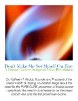 Cover for 'Don&rsquo;t Make Me Set Myself on Fire: A Breast Cancer Surgeon Talks Revolution - A Collection of My Hottest Blogs'