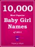 10,000 Most Popular Baby Girl Names of 2011 by Nancy Man