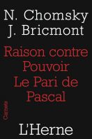 Cover for 'Raison contre pouvoir. Le Pari de Pascal'