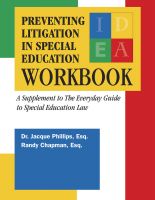 Cover for 'Preventing Litigation in Special Education Workbook'