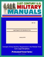 Cover for '21st Century U.S. Military Manuals: Legal Support to the Operational Army (FM 1-04) - Concepts of Army Doctrine, Requirements in the Modular Force, Core Legal Disciplines (Professional Format Series)'