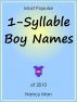 Most Popular 1-Syllable Boy Names of 2010 by Nancy Man