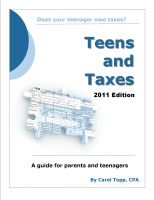 Cover for 'Teens and Taxes'