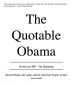 The Quotable Obama 2007 - The Beginning by David Nordmark