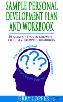 Cover for 'Sample Personal Development Plan and Workbook'