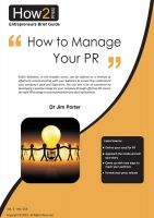 Cover for 'How to Manage Your PR'