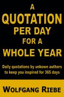 Cover for 'A Quotation Per Day for a Whole Year'