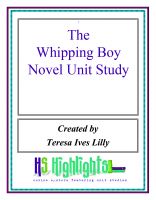 Cover for 'The Whipping Boy Novel Unit Study'