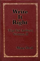 Cover for 'Write It Right - Tips for Authors, Volume II'