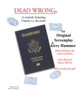 Cover for 'Dead Wrong - Original Screenplay'