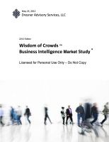 Cover for 'Wisdom of Crowds Business Intelligence Market Study &reg; - 2012 Edition'