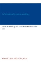 Cover for 'Information Systems Auditing: The IS Audit Study and Evaluation of Controls Process'