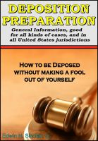 Cover for 'Deposition Preparation - For All Kinds of Cases, in All Jurisdictions'