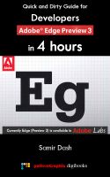Cover for 'Quick and Dirty Guide for Developers:  Adobe Edge Preview 3 in 4 Hours'