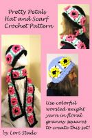 Cover for 'Pretty Petals Hat & Scarf Crochet Pattern'