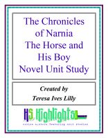 Cover for 'The Chronicles of Narnia The Horse and His Boy Novel Unit Study'
