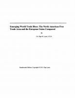 Cover for 'North American Free Trade Agreement and the European Union compared'