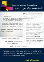 Cover for 'How to Make Interview and Get that Position!'