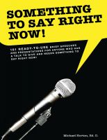 Cover for 'Something to Say Right Now, 101 Ready-to-Use Presentations including PowerPoint Slides'