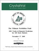 Cover for 'CRYSTALVOL for 100 Stock Markets Track Records and Financial Predictions for November 16 2009'