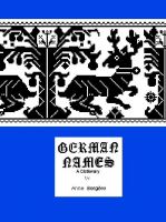 Cover for 'German Names A Dictionary'