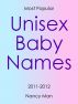 Most Popular Unisex Baby Names, 2011-2012 by Nancy Man