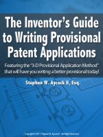 Cover for 'The Inventor's Guide to Writing Provisional Patent Applications'