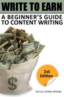 Cover for 'Write to Earn: A Beginner's Guide to Content Writing'