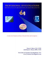 Cover for 'Professional Investigations:  Individual Locates, Backgrounds and Assets & Liabilities'
