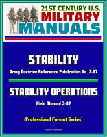 Cover for '21st Century U.S. Military Manuals: Stability - Army Doctrine Reference Publication No. 3-07 and Stability Operations Field Manual 3-07 (Professional Format Series)'