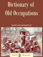 Cover for 'Dictionary of Old Occupations'