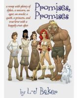 Cover for 'Promises, Promises: a romp with plenty of dykes, a unicorn, an ogre, an oracle, a quest, a princess, and true love with a happily ever after'