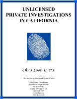 Cover for 'Unlicensed Private Investigations In California'