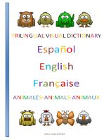 Cover for 'Trilingual Visual Dictionary. Animals in Spanish, English and French.'