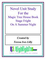 Cover for 'Novel Unit Study for the Magic Tree House Book  stage Fright on a Summer Night'