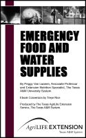 Cover for 'Emergency Food and Water Supplies'