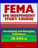 Cover for '21st Century FEMA Study Course: Developing and Managing Volunteers (IS-244.a) - VOADs, NGOs, Case Studies, Interviews, Evaluations'