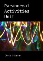 Cover for 'Paranormal Activities Unit'