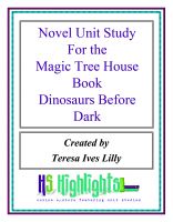 Cover for 'Novel Unit Study for the Magic Tree House Book Dinosaurs Before Dark'