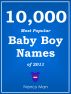 10,000 Most Popular Baby Boy Names of 2011 by Nancy Man