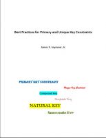 Cover for 'Best Practices for Primary Key and Unique Key Constraints'