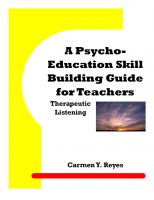 Cover for 'A Psycho-Education Skill Building Guide for Teachers: Therapeutic Listening'