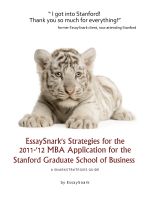 Cover for 'EssaySnark's Strategies for the 2011-'12 MBA Application for the Stanford Graduate School of Business'