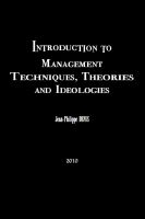 Cover for 'Introduction to Management Techniques, Theories and Ideologies'