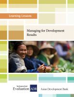 Cover for 'Learning Lessons: Managing for Development Results'