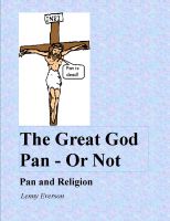 Cover for 'The Great God Pan - Or Not'