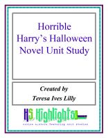Cover for 'Horrible Harry's Halloween Novel Unit Study'