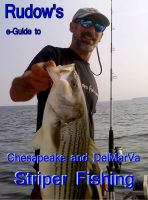 Cover for 'Rudow's e-Guide to Chesapeake and Delmarva Striper Fishing'